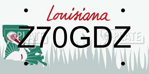 Z70GDZ Louisiana License Plate