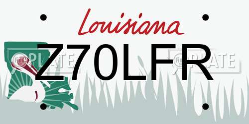 Z70LFR Louisiana License Plate