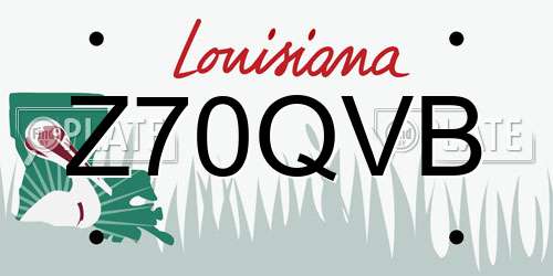 Z70QVB Louisiana License Plate