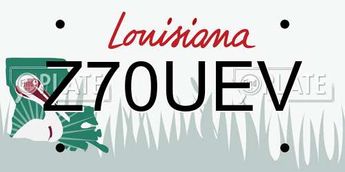 Z70UEV Louisiana License Plate