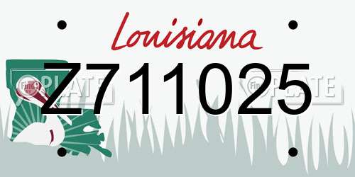 Z711025 Louisiana License Plate