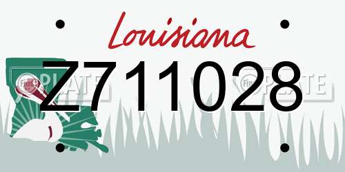 Z711028 Louisiana License Plate