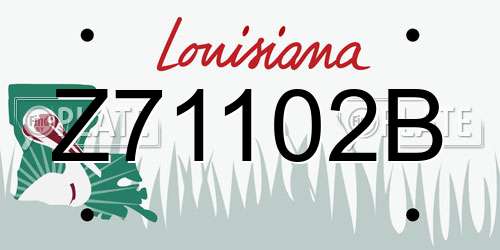 Z71102B Louisiana License Plate