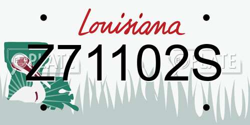 Z71102S Louisiana License Plate