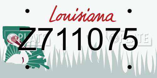 Z711075 Louisiana License Plate