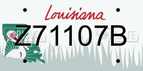 Z71107B Louisiana License Plate