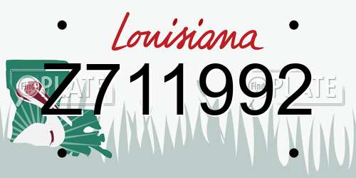 Z711992 Louisiana License Plate
