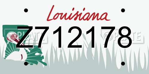 Z712178 Louisiana License Plate