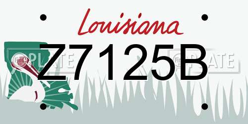 Z7125B Louisiana License Plate