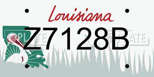 Z7128B Louisiana License Plate