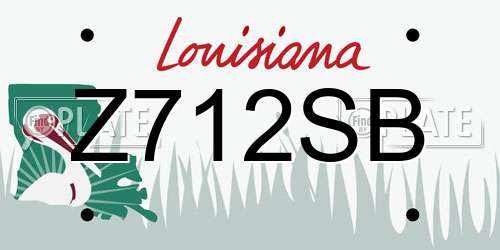 Z712SB Louisiana License Plate