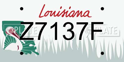 Z7137F Louisiana License Plate