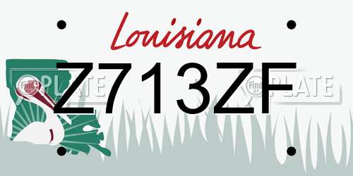 Z713ZF Louisiana License Plate