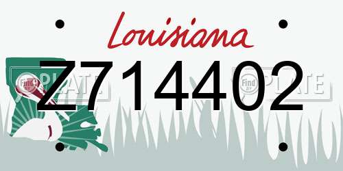 Z714402 Louisiana License Plate