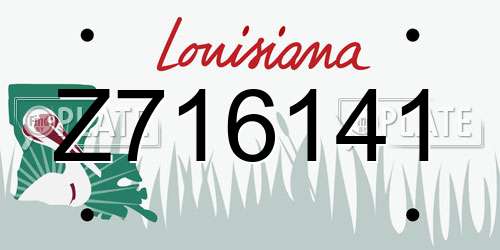 Z716141 Louisiana License Plate