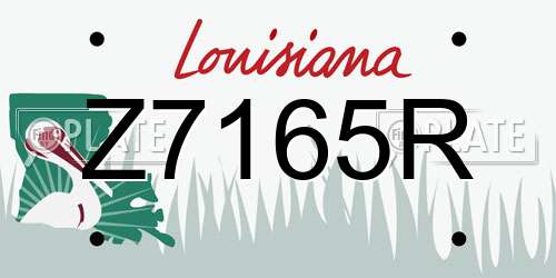 Z7165R Louisiana License Plate