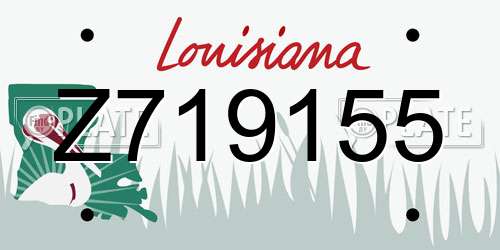 Z719155 Louisiana License Plate