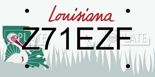 Z71EZF Louisiana License Plate