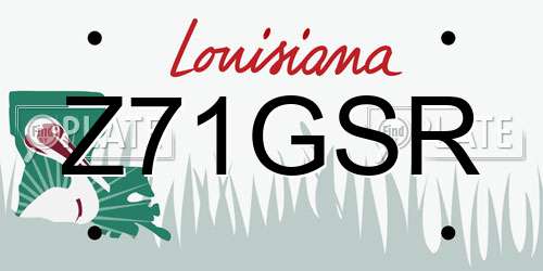 Z71GSR Louisiana License Plate