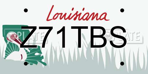Z71TBS Louisiana License Plate