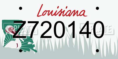 Z720140 Louisiana License Plate