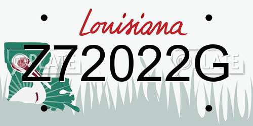 Z72022G Louisiana License Plate