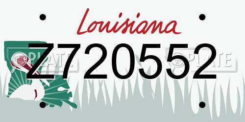 Z720552 Louisiana License Plate