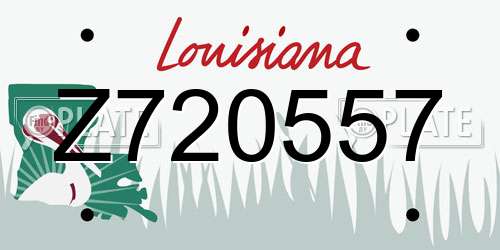 Z720557 Louisiana License Plate