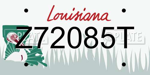 Z72085T Louisiana License Plate