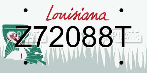 Z72088T Louisiana License Plate