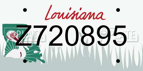 Z720895 Louisiana License Plate