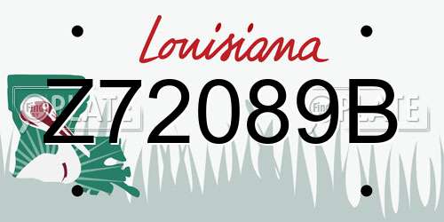 Z72089B Louisiana License Plate