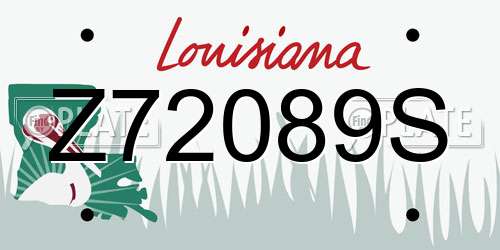 Z72089S Louisiana License Plate