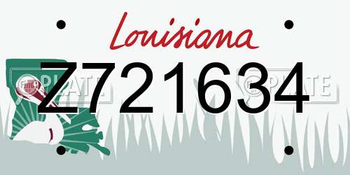 Z721634 Louisiana License Plate