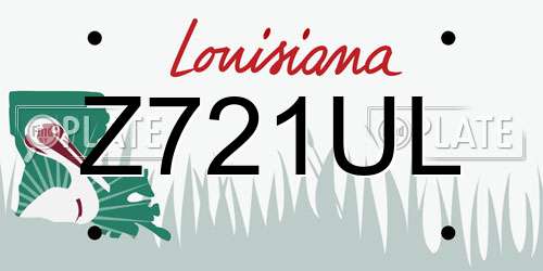 Z721UL Louisiana License Plate
