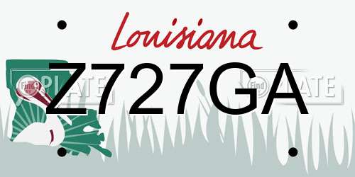 Z727GA Louisiana License Plate
