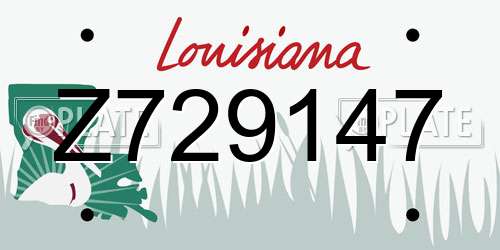 Z729147 Louisiana License Plate