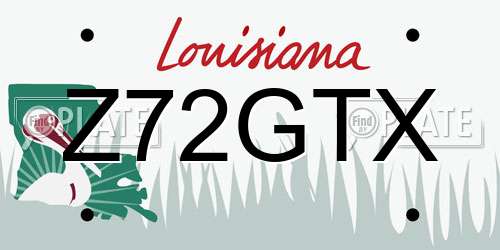 Z72GTX Louisiana License Plate