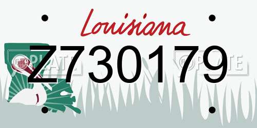Z730179 Louisiana License Plate