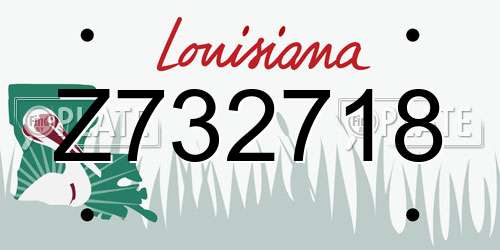 Z732718 Louisiana License Plate