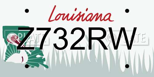 Z732RW Louisiana License Plate