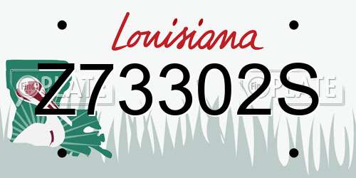 Z73302S Louisiana License Plate