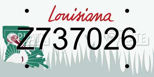 Z737026 Louisiana License Plate