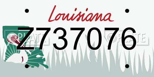 Z737076 Louisiana License Plate