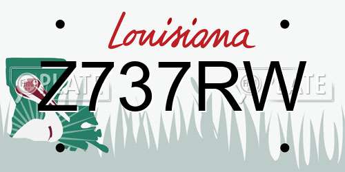 Z737RW Louisiana License Plate