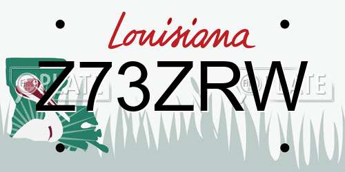 Z73ZRW Louisiana License Plate