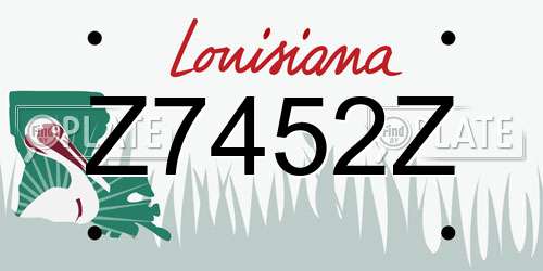 Z7452Z Louisiana License Plate