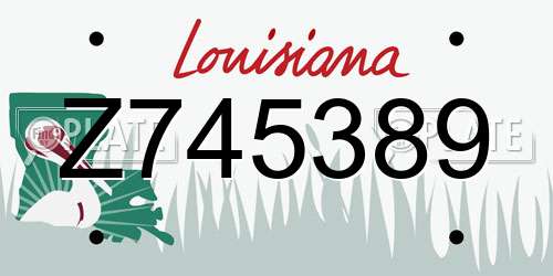 Z745389 Louisiana License Plate