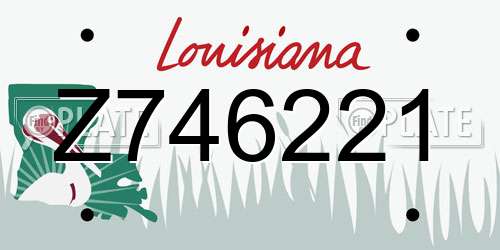 Z746221 Louisiana License Plate