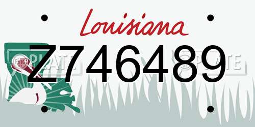 Z746489 Louisiana License Plate